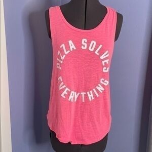 PINK top XS muscle tank Pizza themed